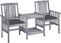 Générique Chaises de Jardin avec Table à thé et Coussins Acacia Solide,Salons de Jardin,3061317