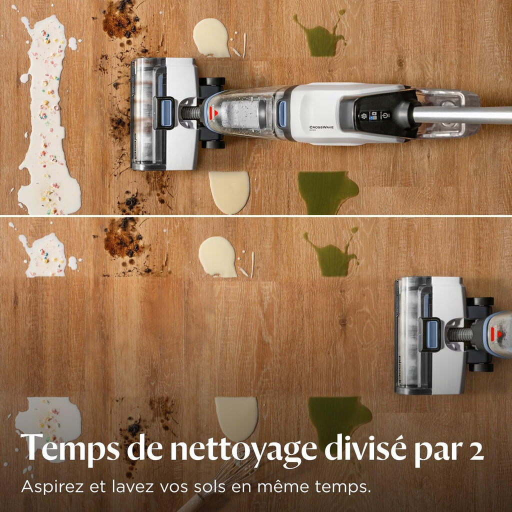Bissell CrossWave Edge, Aspirateur Laveur, Nettoyeur Multi-Surfaces avec Système Auto-Nettoyant, Aspirateur a Eau Filaire ZeroGap, pour Sols Durs & Tapis, Câble 7.5m, 4088N