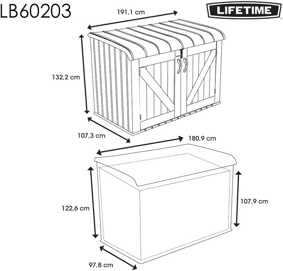 LIFETIME Meuble de Rangement Bas en Plastique de qualité supérieure 15,2 x 9,9 cm