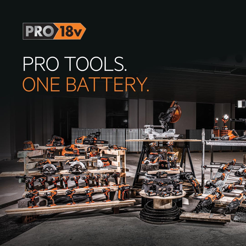 AEG - Perceuse percussion compacte, visseuse à chocs, 2 batteries 2,0 Ah, chargeur, coffret, coffret 17 pièces