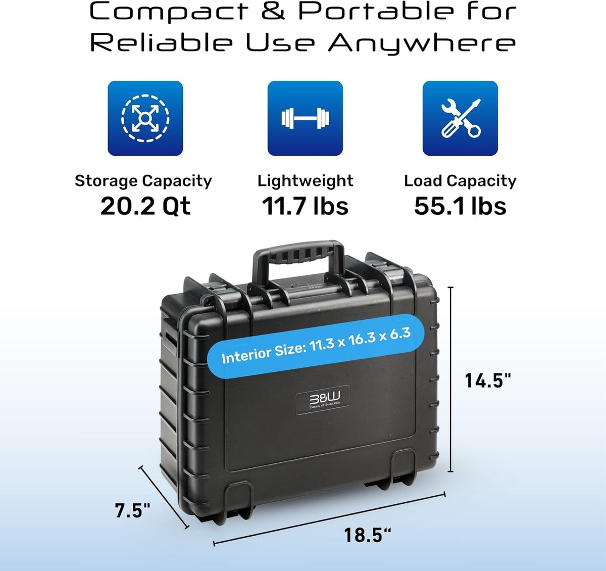BetW 117.17/P JET5000 Valise d'outillage 14 pièces, Noir/Bleu, 43,2 x 30,1 x 17 cm