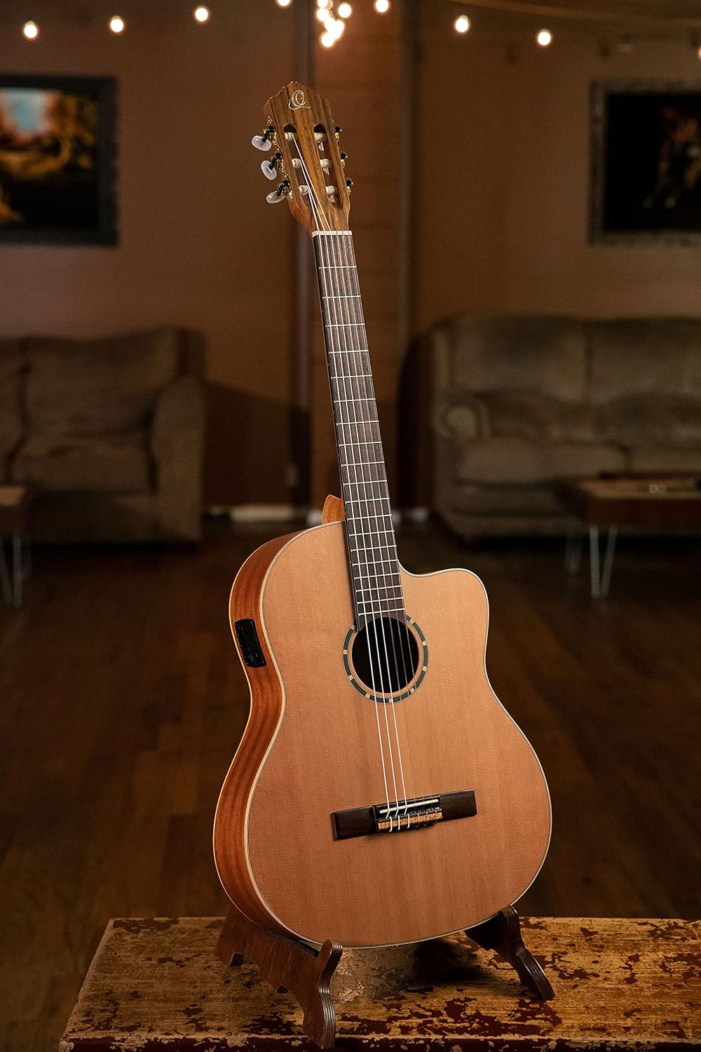 Ortega Guitars Guitare Classique Électro-Acoustique - 4/4, Slim Neck - Family Series Pro - Housse Incluse - Cèdre Rouge Canadien Massif / Acajou, Naturel RCE131SN
