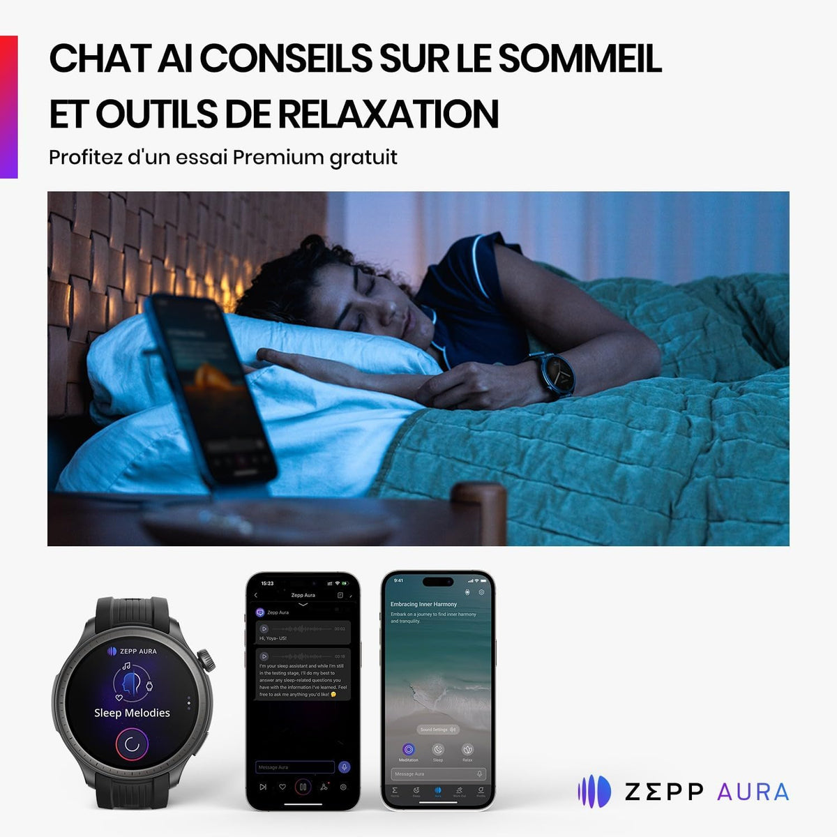 Amazfit Balance 46mm Montre Intelligente, Paiement Sans Contact NFC, de Fitness AI, Autonomie de 14 Jours, Surveillance du Sommeil et de la Santé, GPS, 150 Modes Sportifs pour Android et iPhone
