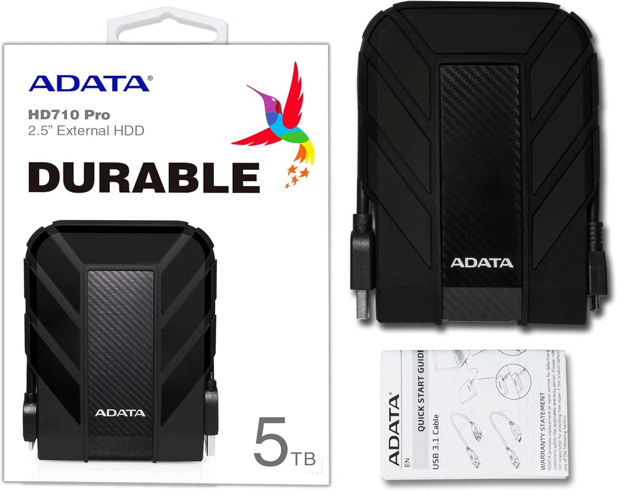 ADATA 5TB HD710 Pro USB3.1 2.5-inch Portable Hard Drive (Black)