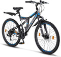 Chillaxx Falcon VTT de 24, 26, 27,5 et 29″, pour garçons, filles, femmes et hommes, frein à disque, dérailleur à 21 vitesses, suspension complète
