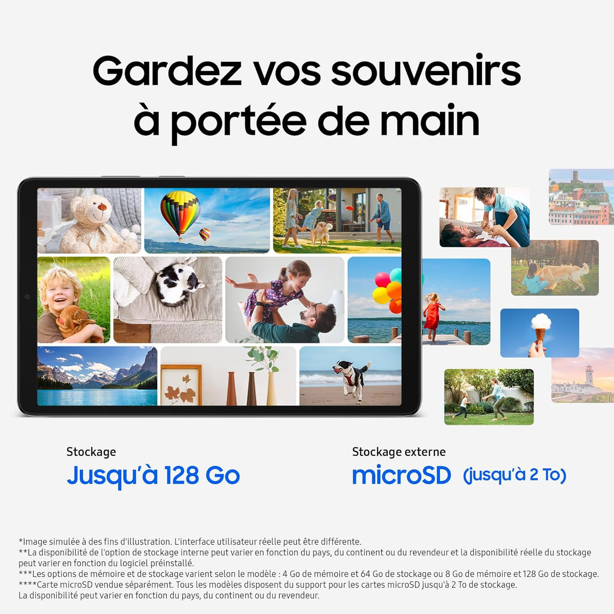Tab A11 8.7" WiFi 128 Go, Tablette Android, RAM 8 Go, Son 3D, Gris, Chargeur Secteur Rapide 25W Inclus, Version FR