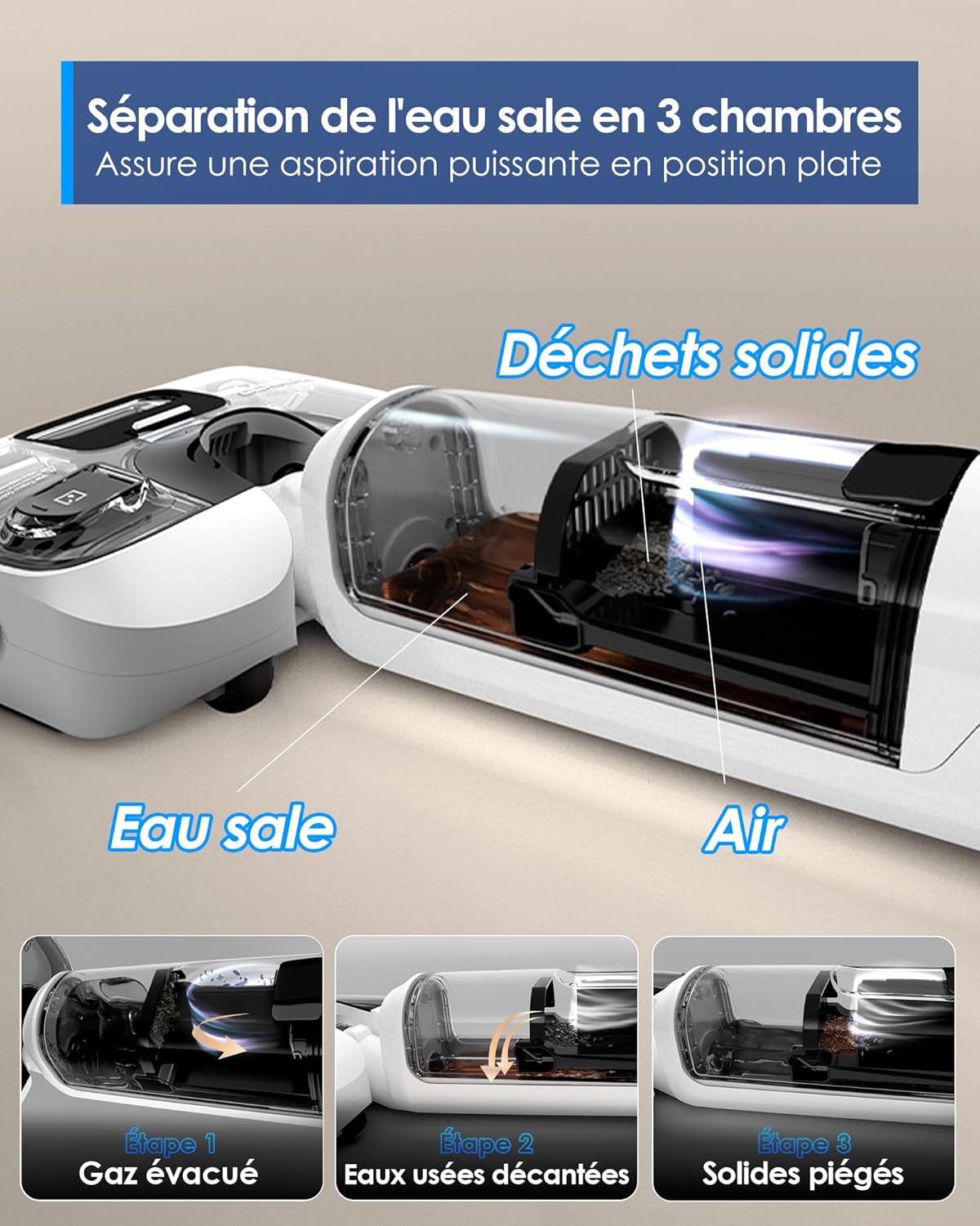 Tineco Floor One S6 Stretch Lite Aspirateur Laveur, Aspirateur Balai sans Fil, S’aplatit à 180°, Auto-Nettoyage, 40 Min d'autonomie, Nettoyage des Bords de 2 côtés