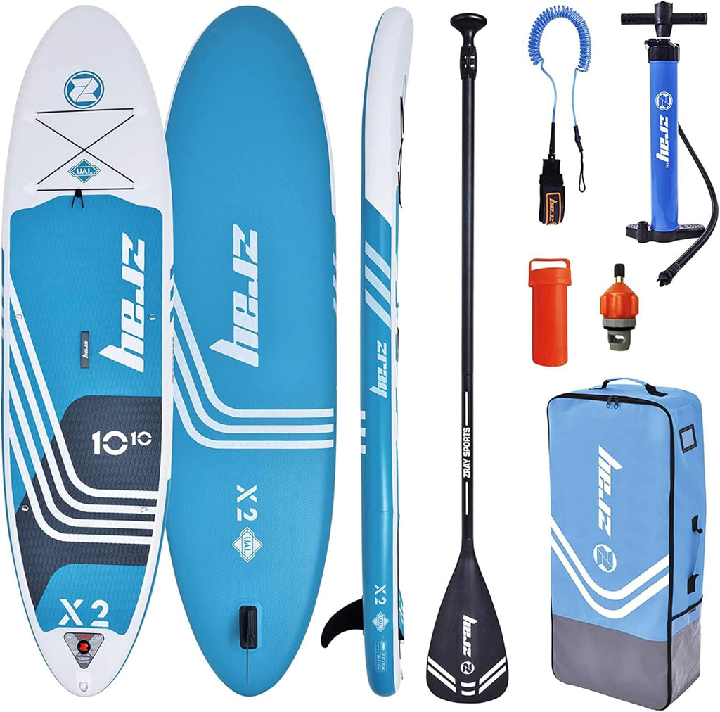 Zray X-Rider X1 Inflatable Sup Outdoor Sport All Around Stand Up Paddle Board Kit with Ultimate Agile Light Technology, Blue/White