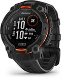 Instinct 3 45 mm, Affichage à Charge Solaire, Montre Intelligente GPS d'extérieur Robuste, Lunette renforcée en métal, Lampe de Poche intégrée, Noir