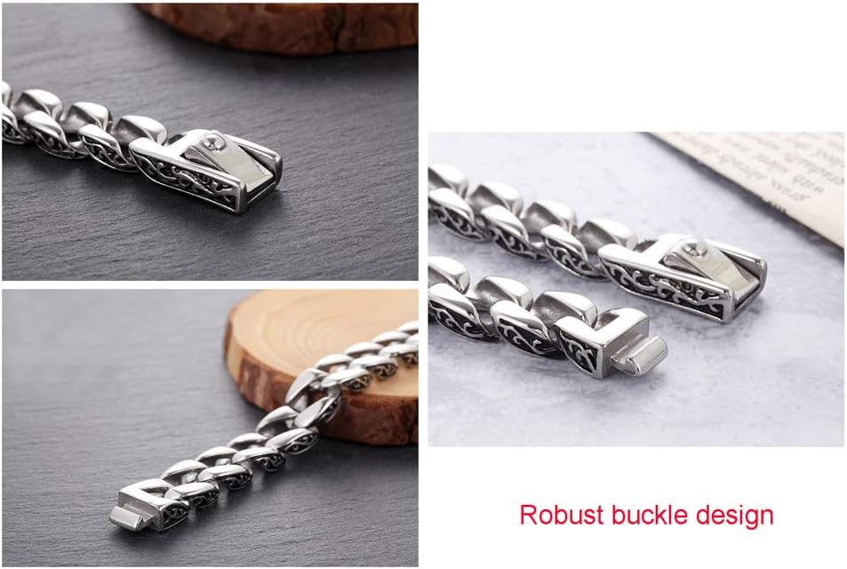 ZEDARO Chaîne de Bracelet pour Homme en Argent Sterling 925 Robuste, Bijoux Hip-hop Bracelet Cadeau pour Petit ami dominateur