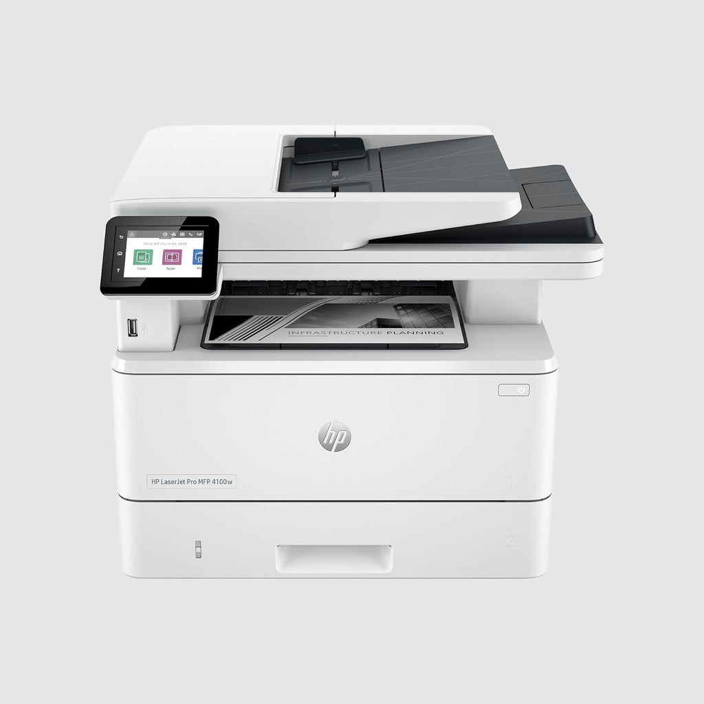 Laserjet Pro MFP 4102fdw, 2Z624F, imprimante Multifonction A4, Impression Automatique Recto-Verso, 42 ppm, Port USB hôte, Wi-FI, Ethernet, fax, ADF, Smart, Blanche