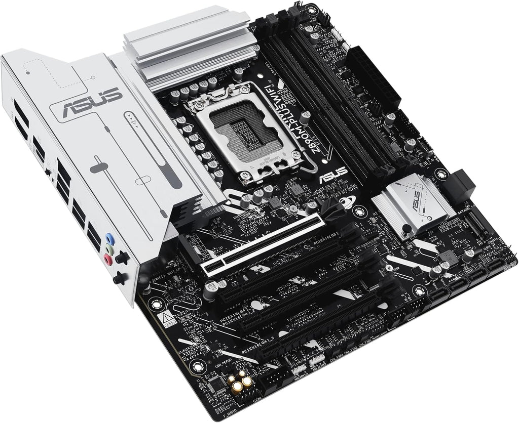 Prime Z890M-PLUS WiFi – Carte mère GamingmATX (DDR5, 10+1+2+1 80A DrMOS,PCIe 5.0, USB 20Gbps Type-C, 3 x M.2, Wi-FI 7, Q-Antenna, Aura Sync RGB)
