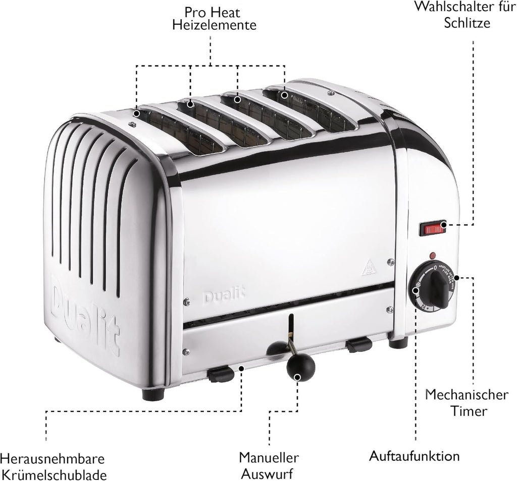 Grille-pains 4 Fentes 2200w Inox - 40365