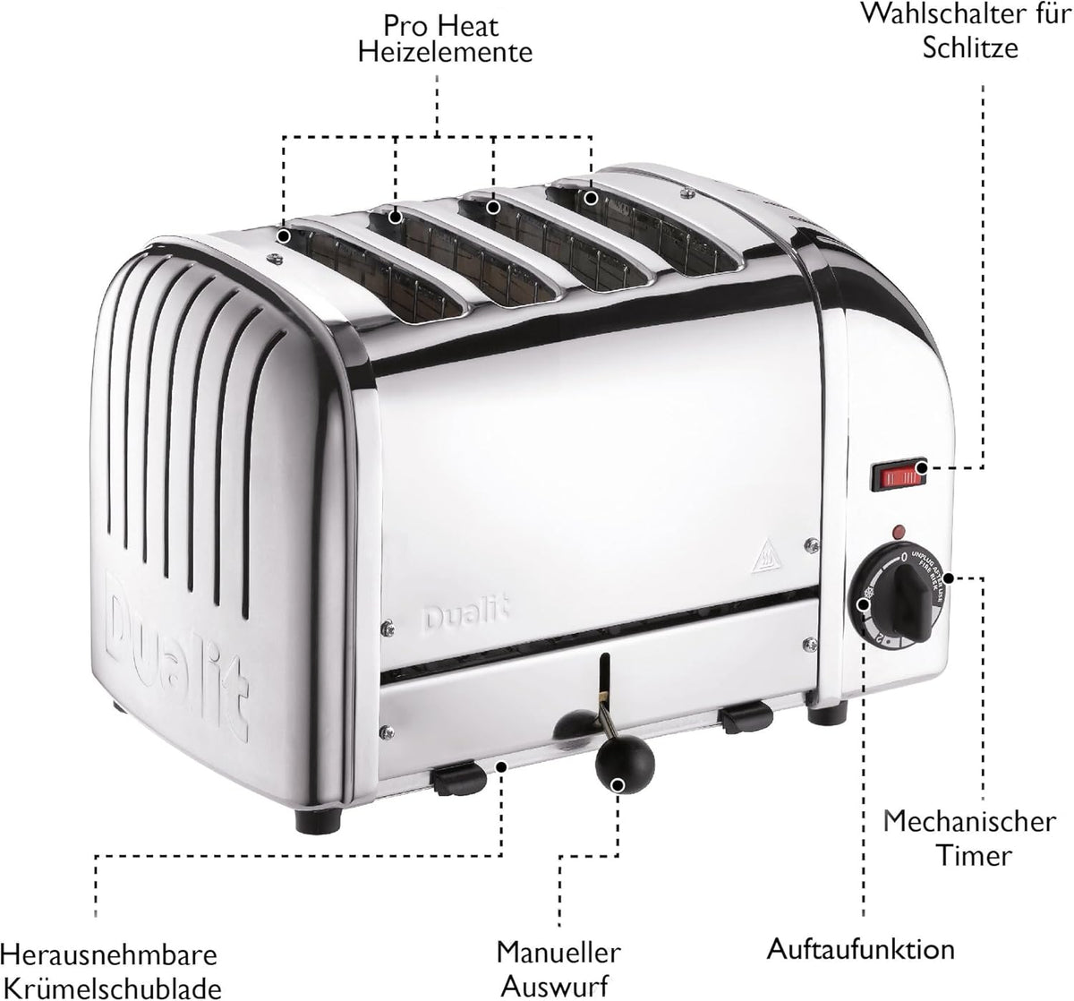 Grille-pains 4 Fentes 2200w Inox - 40365