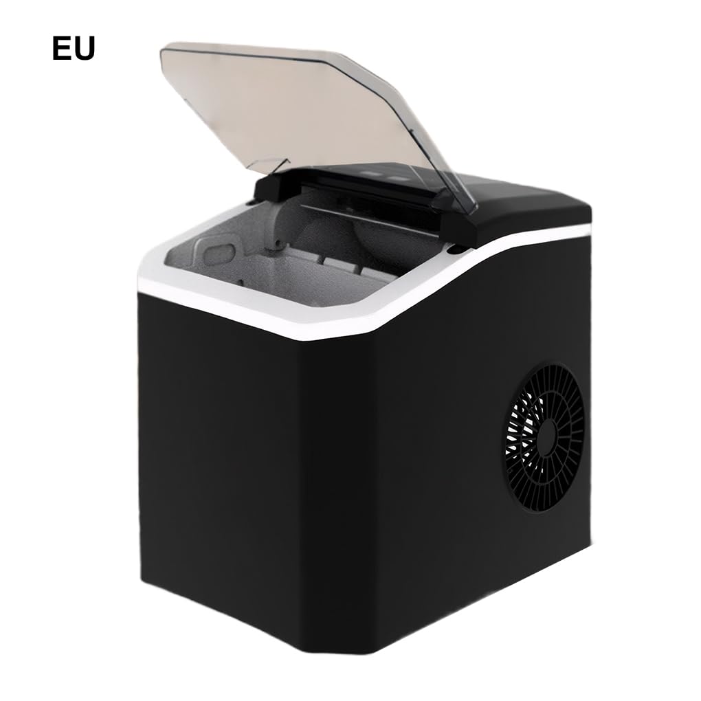 mophrati Machine à glaçons silencieuse, comptoir pour fête à domicile, 26Ibs/d, machine glaçons Portable PP et panneau facile contrôler, Noir