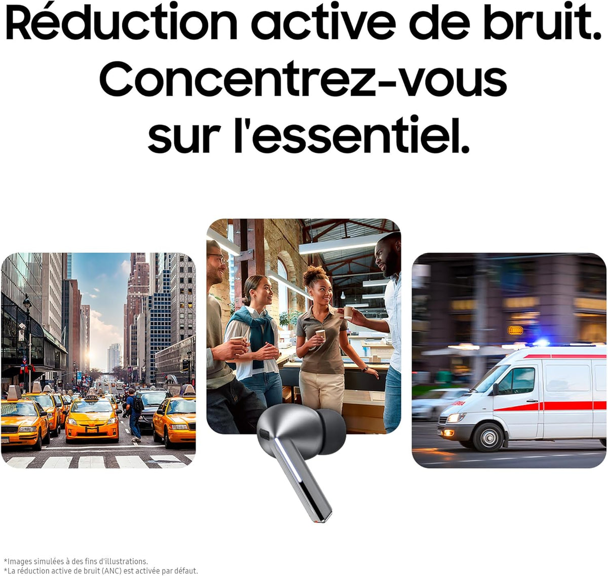 Buds3 Pro, Écouteurs sans Fil, Réduction Active de Bruit, Bluetooth, Argent, Audio 360, AI, Chargeur Secteur Inclus, (Version FR)