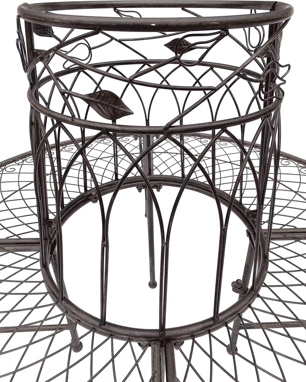 DanDiBo 96003 Banc rond en métal résistant aux intempéries Marron diamètre 130 cm