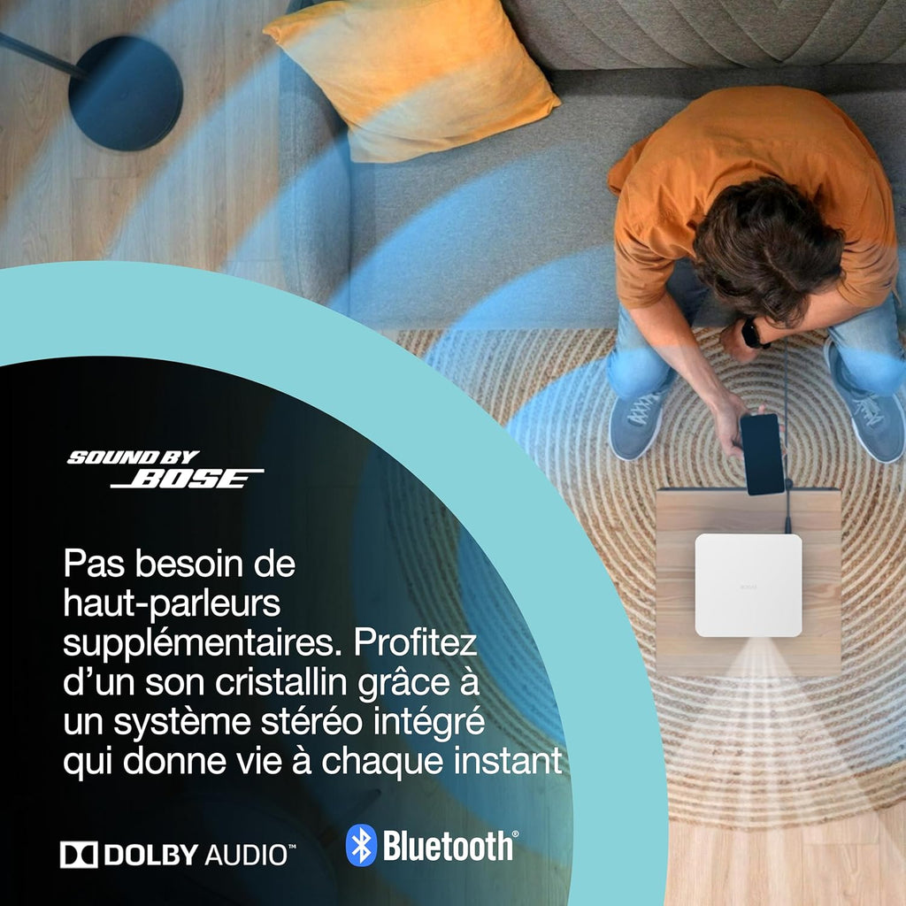 Lifestudio Pop EF-61W Blanc Diamant, Projecteur portatif Smart, Google TV, Full HD, Utilisation en intérieur/extérieur, Garantie de 5 Ans*