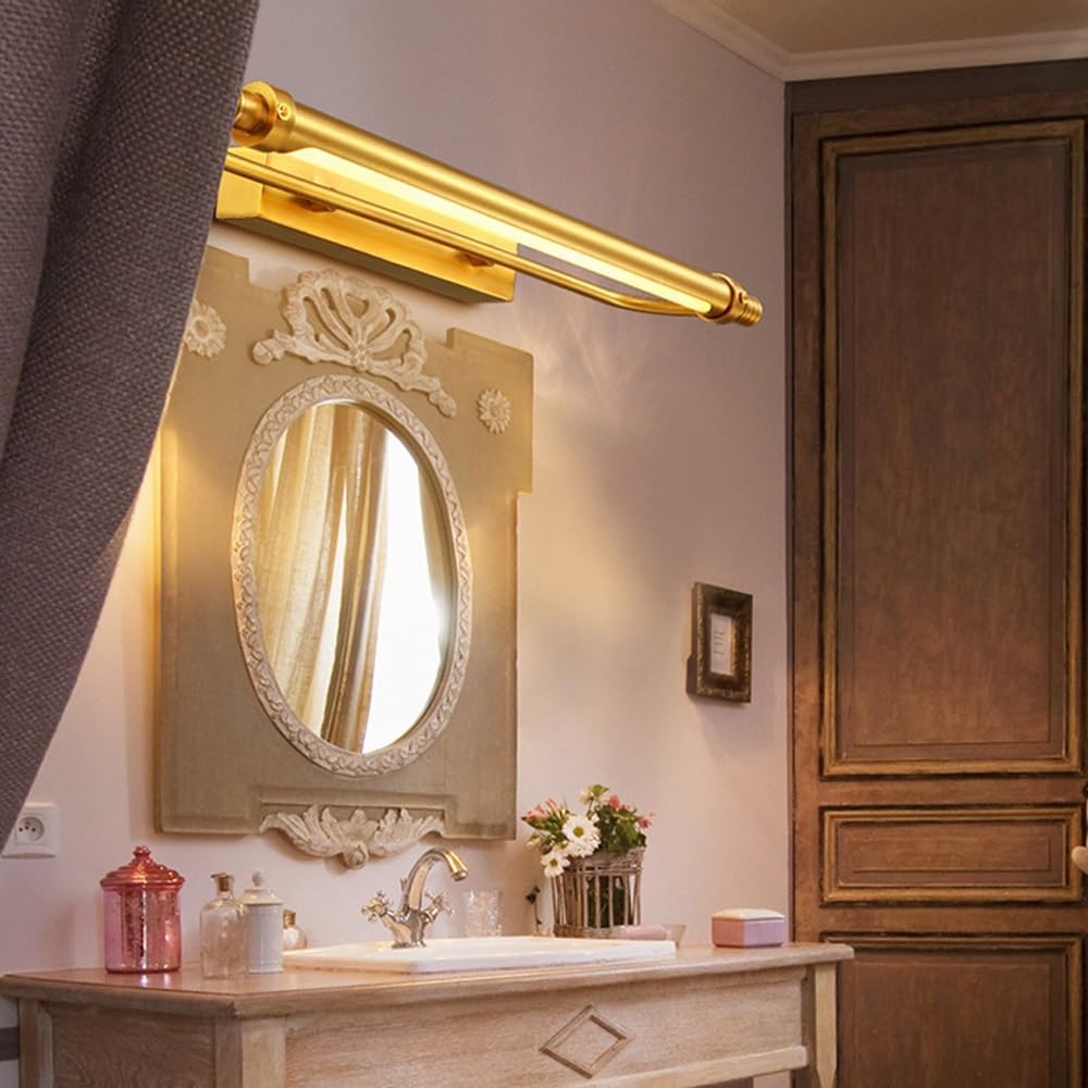 Générique Éclairage de coiffeuse luxe en acrylique avec miroir maquillage et lampe LED rétro murale for salle bain(6W)