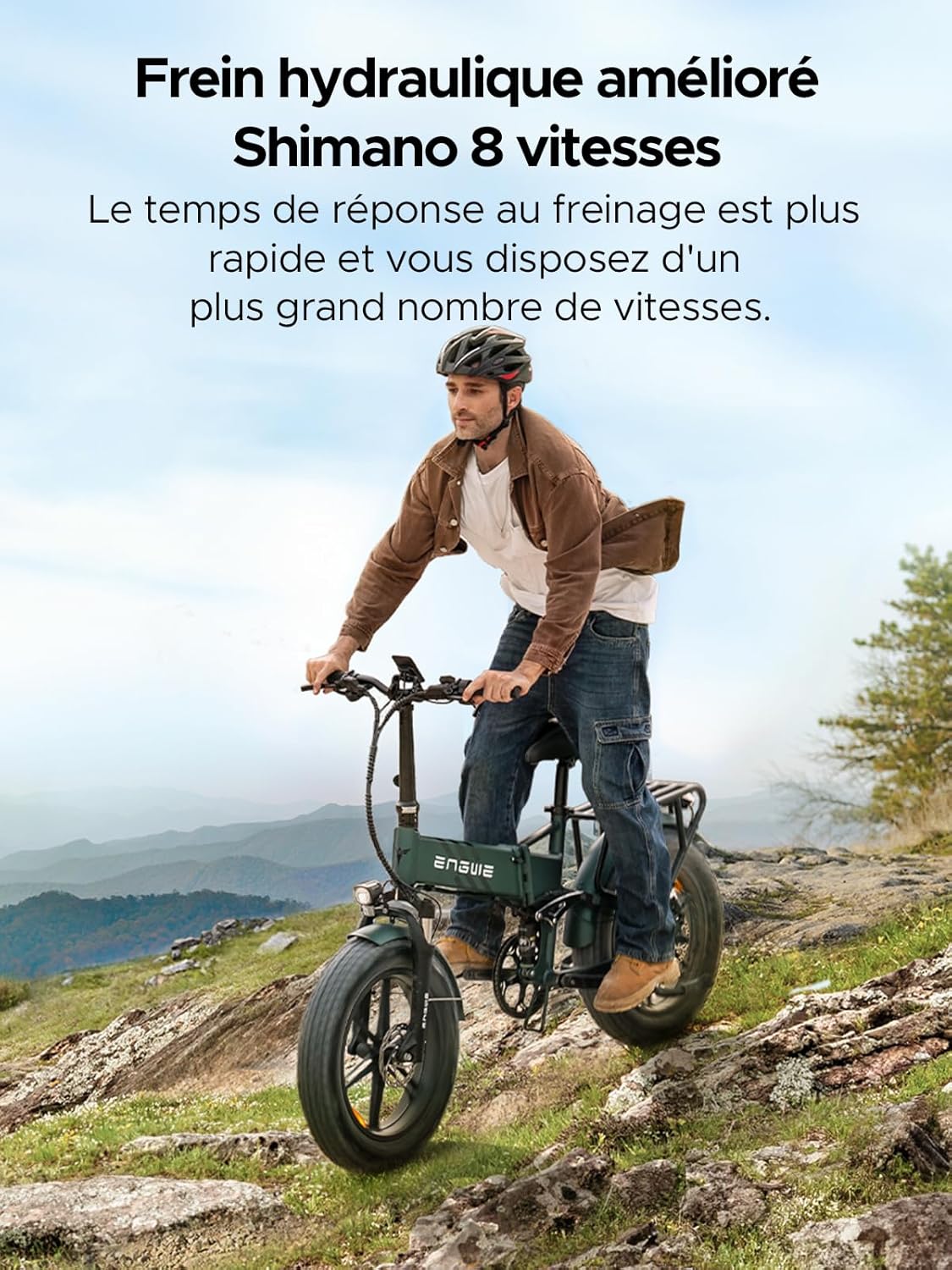 ENGWE Velo Electrique Pliable Vélo Électrique avec 20x4.0 Pouces Fat Tire,16Ah Batterie Amovible jusqu'à 150KM/110KM, Suspension complète,8 Vitesses, Engine Pro/Engine Pro 2.0
