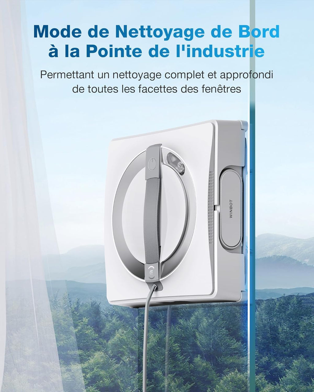 ECOVACS W2 Omni Robot Laveur de Vitre avec Station Multifonctionnelle, Nettoyeur de Vitres avec Système de Protection à 12 Niveaux, Mode de Nettoyage de Bord, Leader de l'industrie