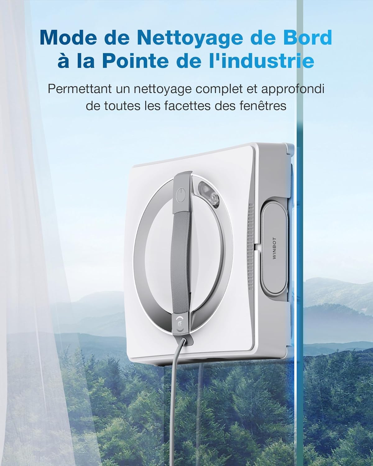 ECOVACS W2 Omni Robot Laveur de Vitre avec Station Multifonctionnelle, Nettoyeur de Vitres avec Système de Protection à 12 Niveaux, Mode de Nettoyage de Bord, Leader de l'industrie