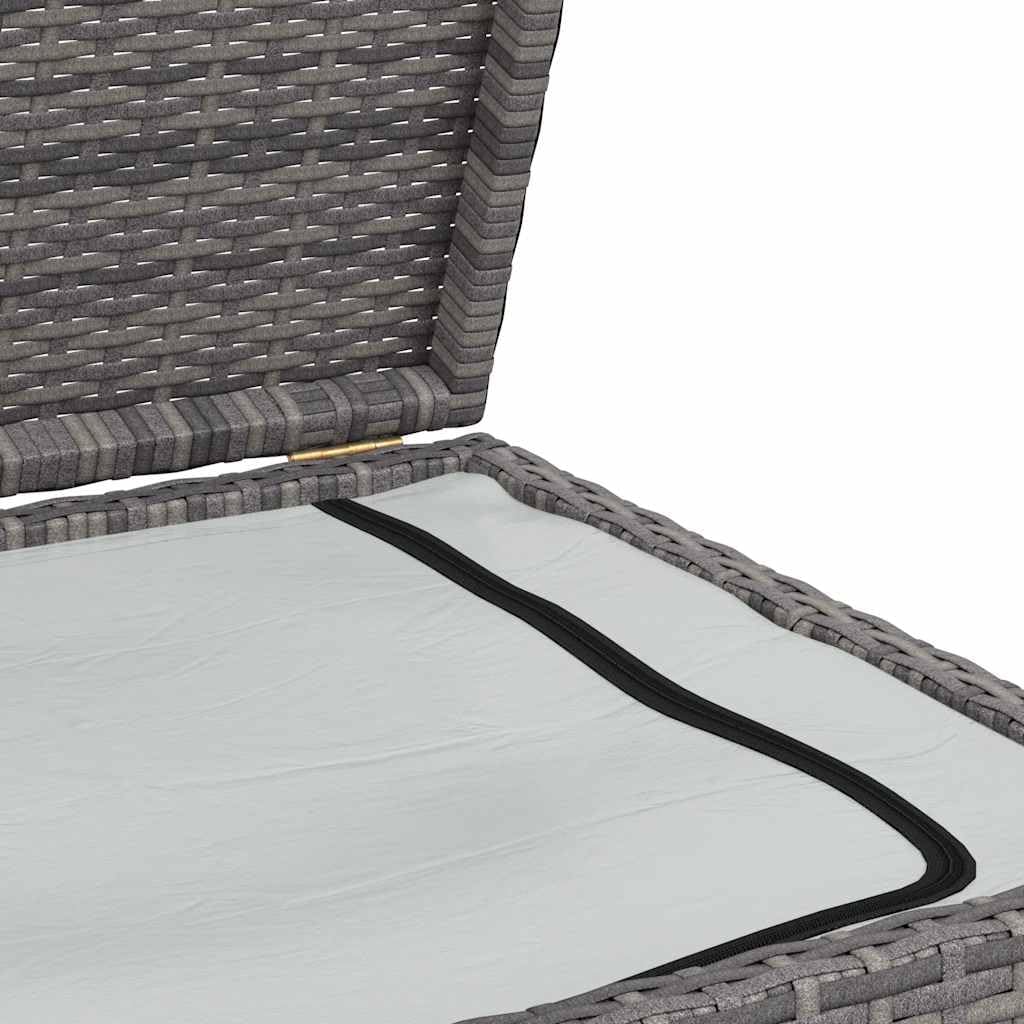 vidaXL Boîte de Rangement de Jardin Coffre de Rangement Banc de Stockage Patio Terrasse Extérieur Gris 120x50x60 cm Résine Tressée
