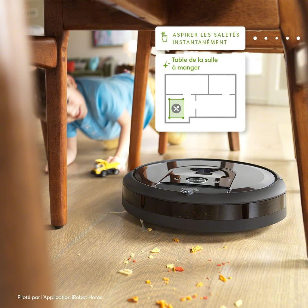 iRobot Roomba i7 (i7156) - Aspirateur Robot connecté - 2 extracteurs en Caoutchouc multisurfaces - Idéal pour Les Animaux - Cartographie, mémorise et s'adapte à Votre Domicile