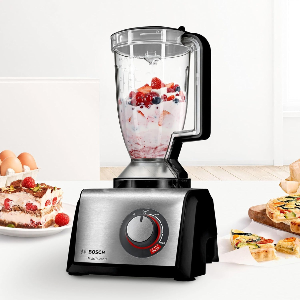 Bosch MultiTalent 8 MC812M844 - Robot de cuisine polyvalent avec plus de 50 fonctions - 1250 W - Grande capacité de 3,9 L - Couleur : Noir