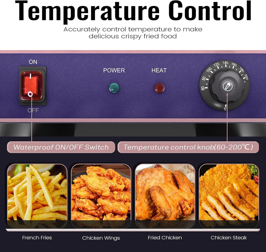 MOOTACO Friteuse électrique Inox 16L Professionnelle Commerciale,3000W Acier Inoxydable Friteuse avec robinet