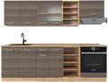 Vicco Cuisine R-Line, Gris Noble/chêne doré, 240cm, PT Chêne