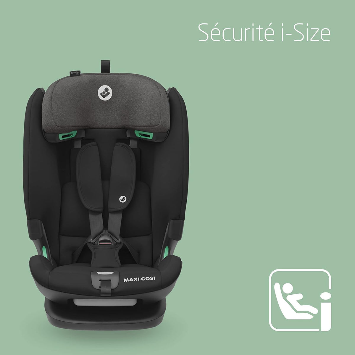 Maxi-Cosi Titan Plus i-Size, Siège Auto Enfant Multi-âge, Siège Auto ISOFIX, 15 Mois - 12 Ans (76 - 150 cm), Protection G-CELL, 4 positions d'inclinaison, Authentic Black