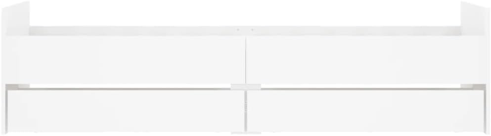 vidaXL Cadre de Lit avec Tiroirs, Lit Simple avec Sommier à Lattes, Lit Adulte de Chambre, Moderne, Blanc 90x190 cm Bois d'Ingénierie
