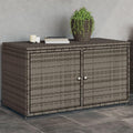 Canditree Armoire de Rangement de Jardin en Résine Tressée, Armoire Bass D'extérieur avec 2 Portes 2 étagère (Gris)