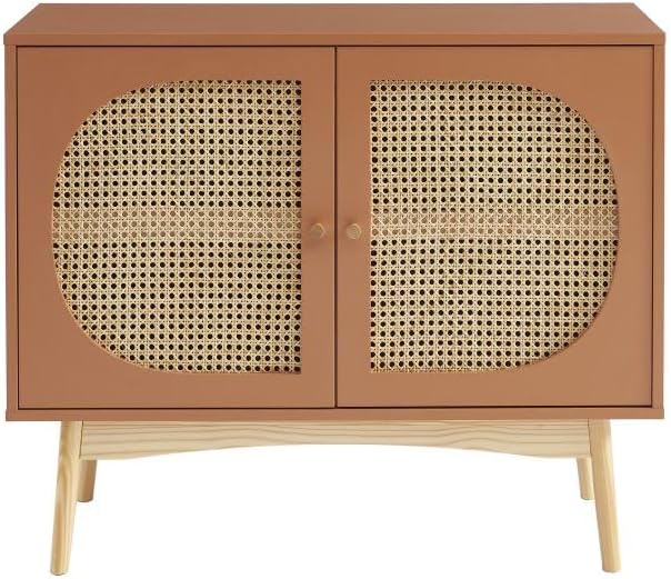 BAÏTA Buffet SIXTINE Terracotta et cannage rotin 90cm