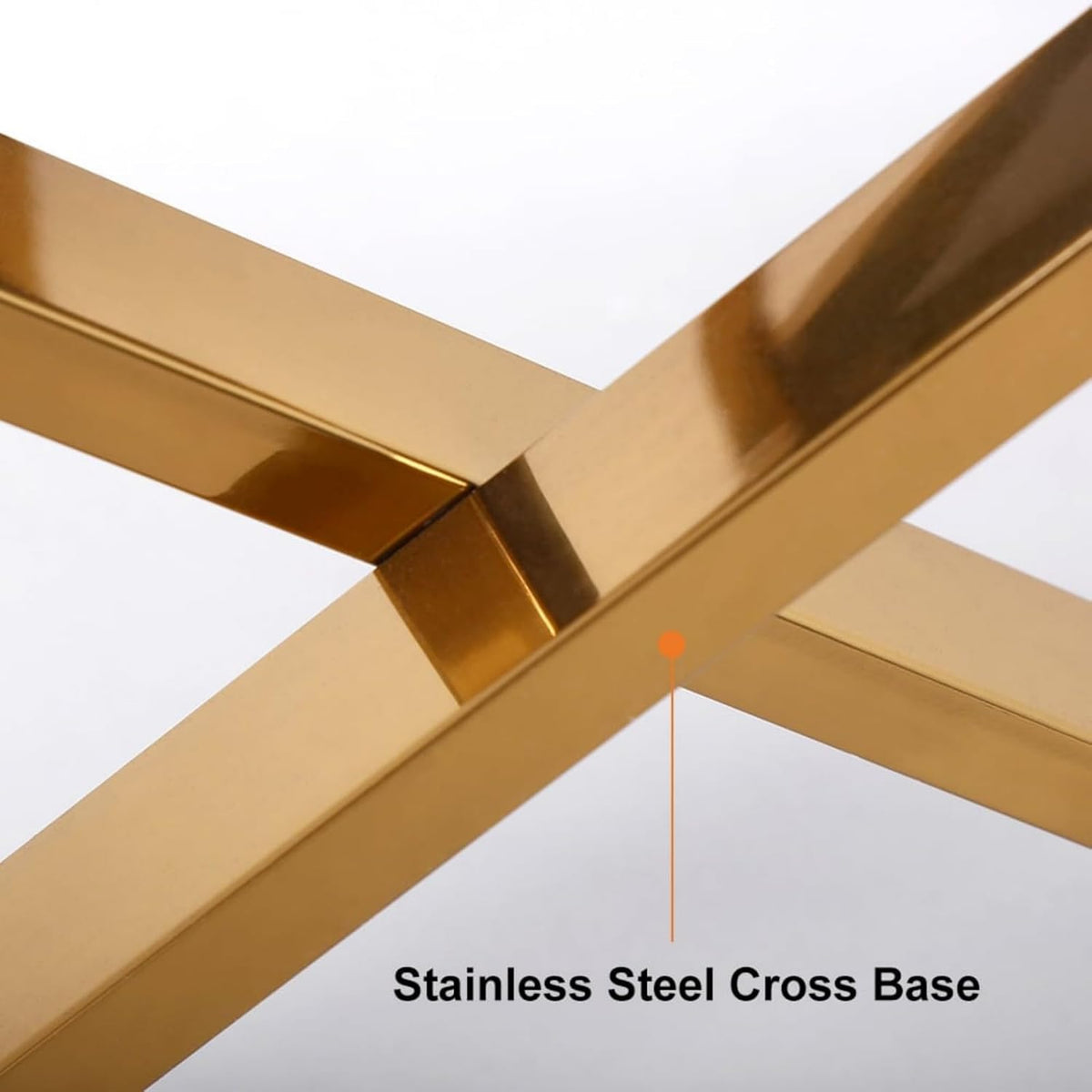 Homary Table de Chevet Blanche X-Shaped Stainless Steel – 1 Tiroir, Finition Dorée, Petit Meuble Rangement pour Chambre & Salon