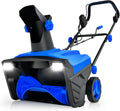 COSTWAY Déneigeuse Électrique avec 2 Lumières LED, Souffleuse à Neige Filaire 15 A 500 mm avec Goulotte Rotative à 180° Distance de Projection 9 m, pour Jardin Cour (Bleu)