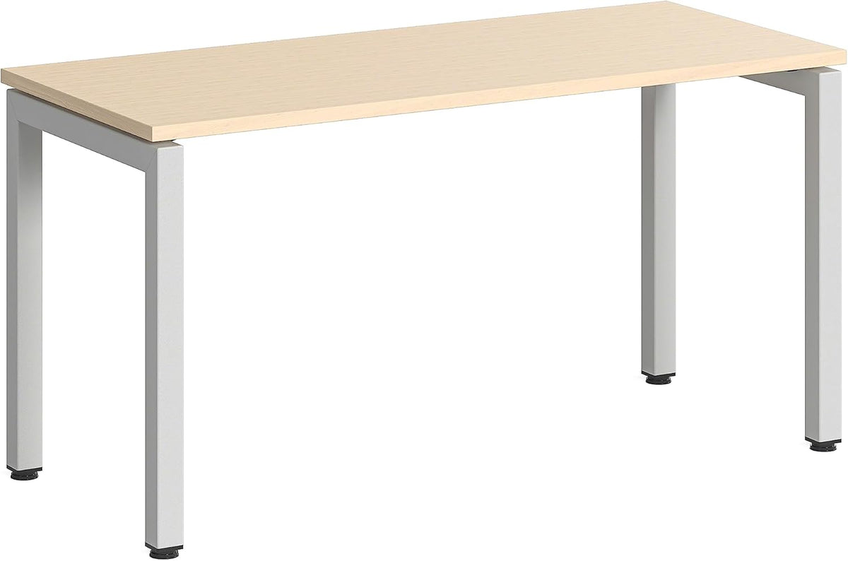Steelcase Ottima Portico bureau avec plateau Chêne clair et base Blanc gris
