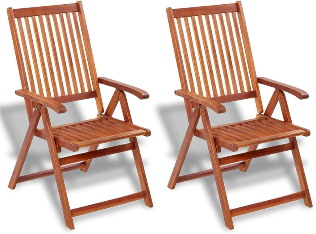 ZEYUAN Chaises Pliables de Jardin 2 pcs Bois Solide d'acacia Marron,Table De Jardin,Chaise Jardin Plastique,Chaise De Jardin Aluminium,