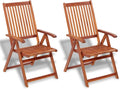 ZEYUAN Chaises Pliables de Jardin 2 pcs Bois Solide d'acacia Marron,Table De Jardin,Chaise Jardin Plastique,Chaise De Jardin Aluminium,