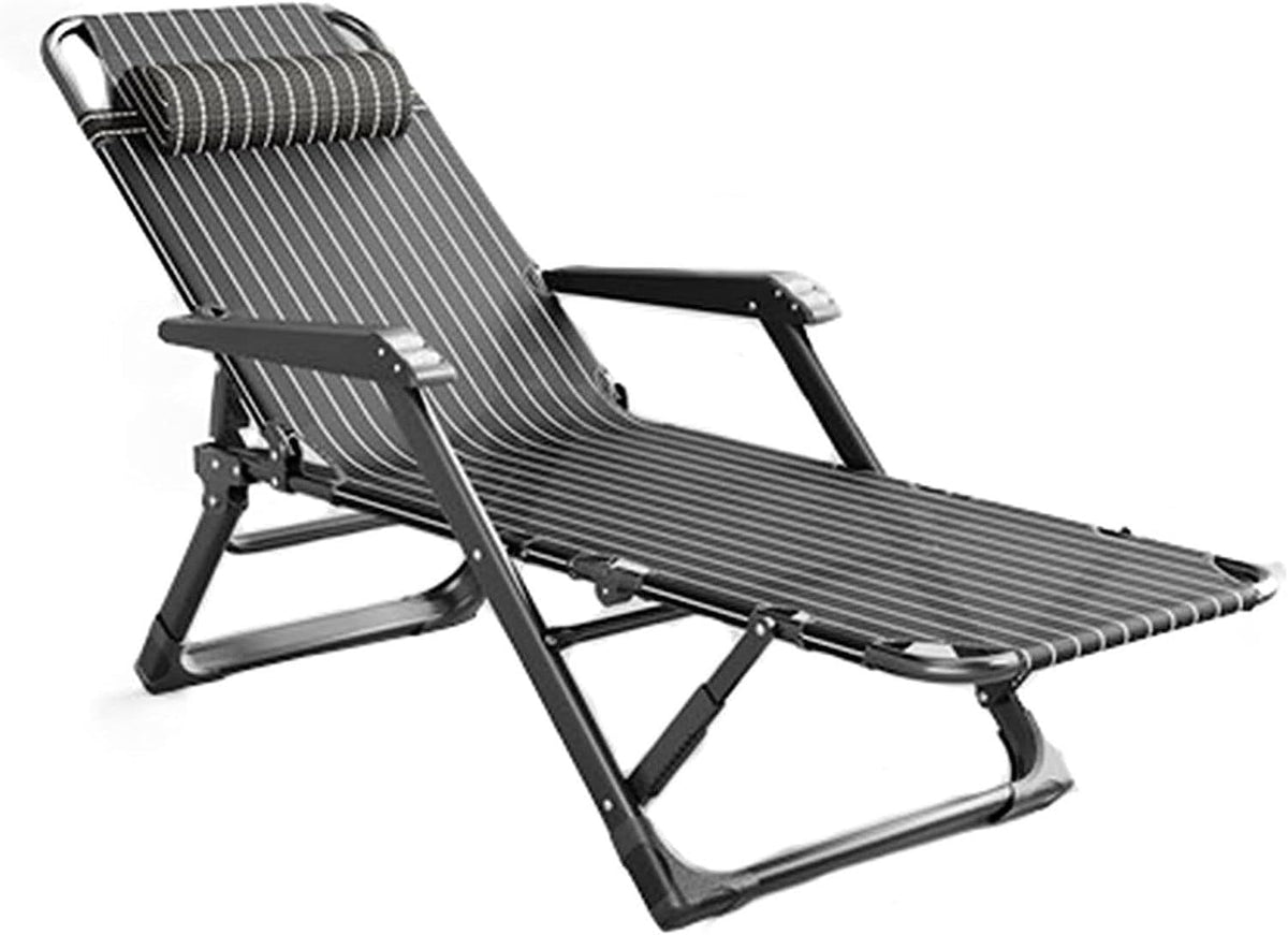 DANNMPX Chaise Longue Chaises Longues, Multifonctionnel Déjeuner Pause Loisirs Bureau Sieste Lit Chaise Portable pour Camping Plage Pliante Relaxation