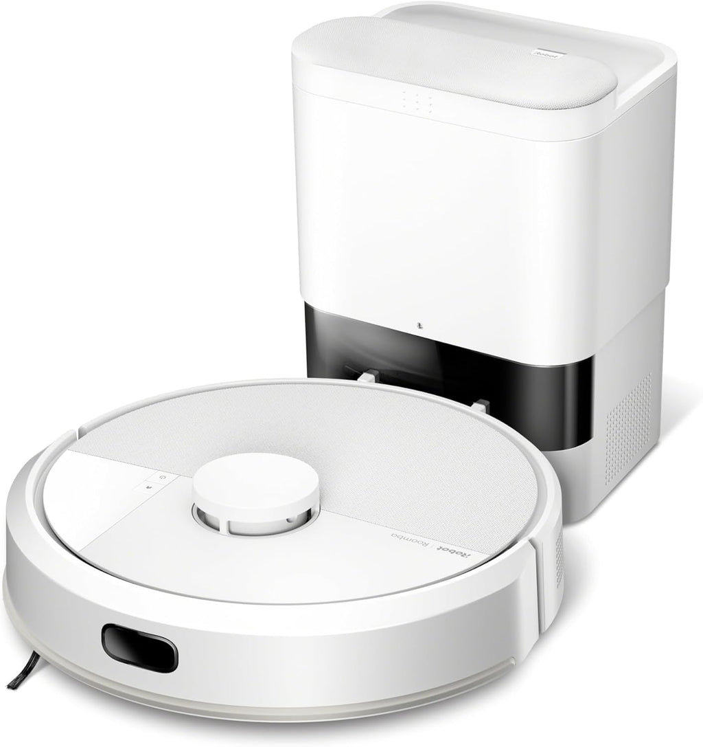 iRobot Roomba 105 Combo+AutoEmpty Dock - Robot Aspirateur Laveur 2en1 - Aspiration de 7KPa - Navigation LiDAR - Détection des Tapis - Zones de Nettoyage et d'Évitement - 4 Niveaux d'Aspiration - Blanc