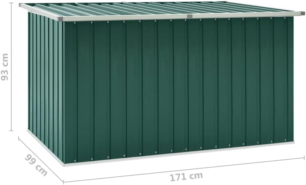 Homiuse Coffre de Rangement Extérieur 171x99x93 cm - Abri de Jardin en Acier Vert - Boîte de Stockage pour Extérieur