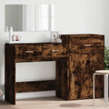 AJJHUUKI Ensemble de meubles de maison, ensembles de meubles de chambre à coucher, ensemble de coiffeuse 3 pièces en chêne fumé