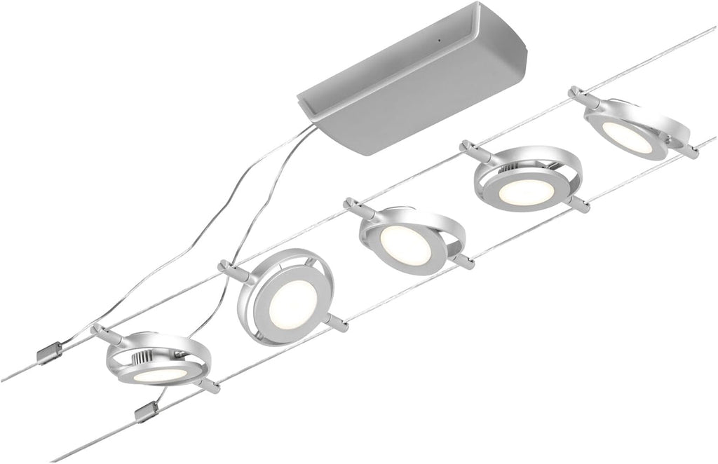 Paulmann 944.14 94414 Kit LED RoundMac DC avec Câble Extensible en Chrome Mat-5 x 4,5 W-3000 K, Métal
