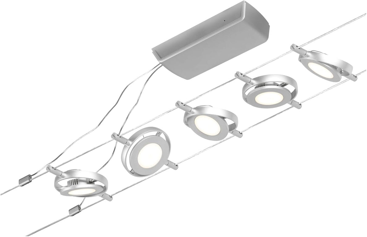 Paulmann 944.14 94414 Kit LED RoundMac DC avec Câble Extensible en Chrome Mat-5 x 4,5 W-3000 K, Métal