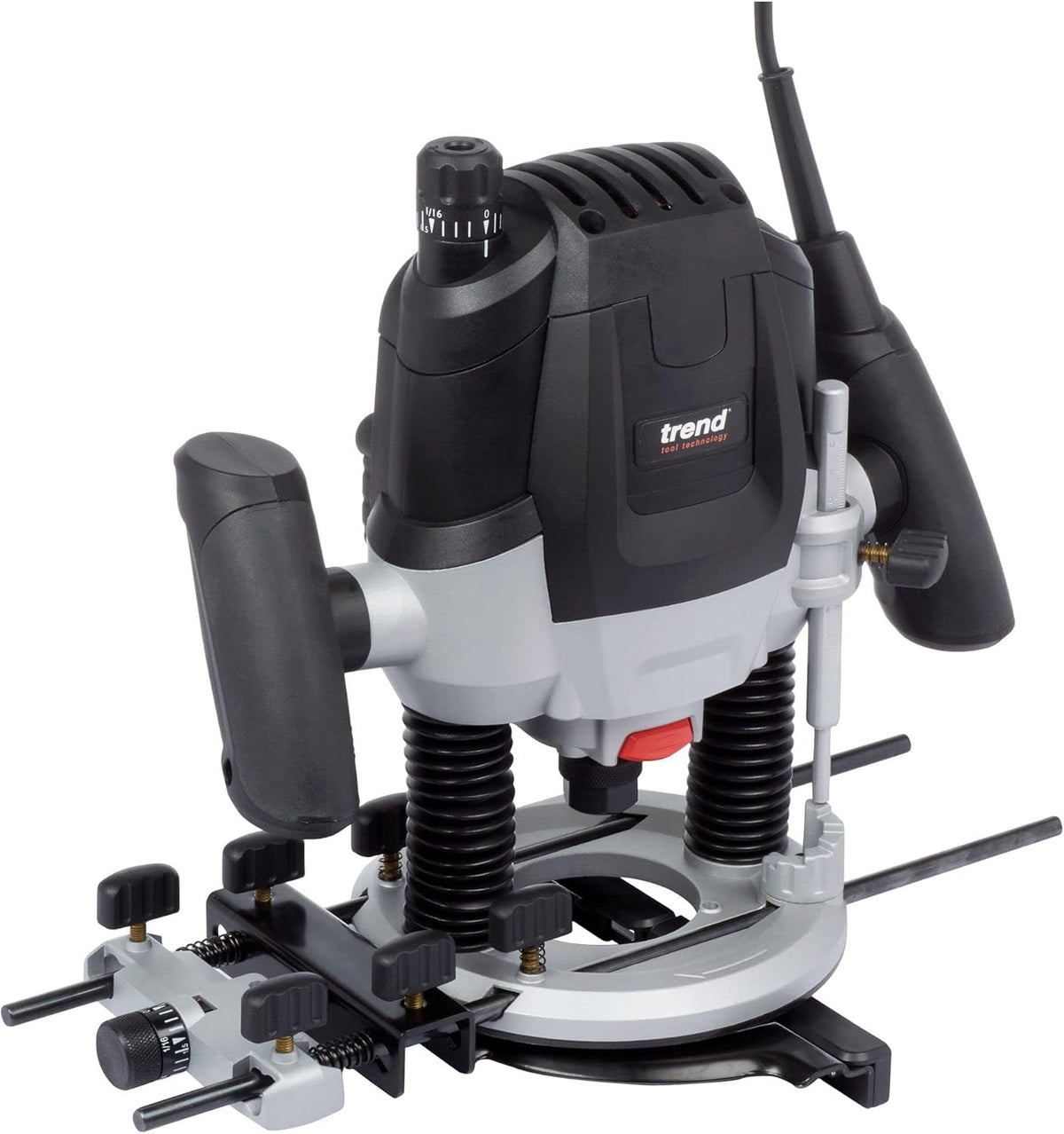 Trend Défonceuse plongeante 12 mm à vitesse variable, 2100W, 230V EU, profondeur de plongée 50 mm, défonceuse pour usages multiples, T7EK/EURO