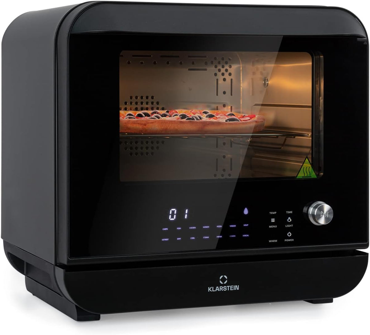 Klarstein Friteuse Sans Huile avec Fonction Maintien au Chaud, Friteuse Air Chaud Air Fryer XL 2450W, Mini Friteuse Electrique Sans Huile, Airfryer 18L à Chauffage Rapide, Minuterie, 10 Programmes