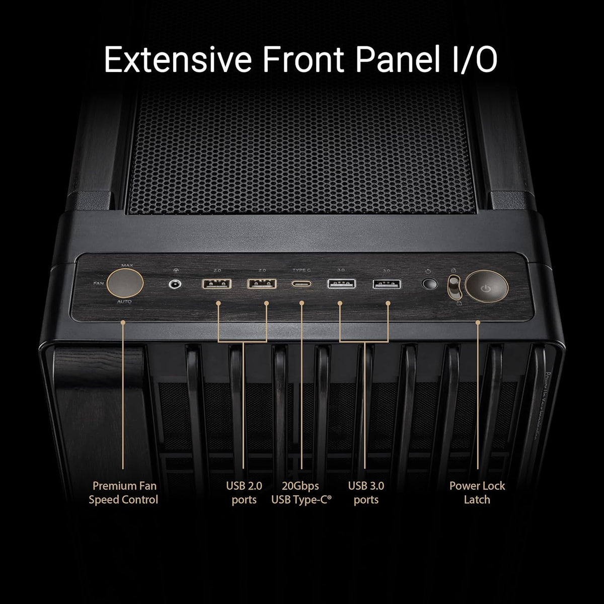 ProArt PA602 Wood Edition Paneau en Verre trempé – Boîtier PC E-ATX (Support de radiateur de 420 mm, Un Ventilateur système préinstallé de 140 mm + 2 x 200 mm, Montage sans Outil, USB 20 Gbit/s)