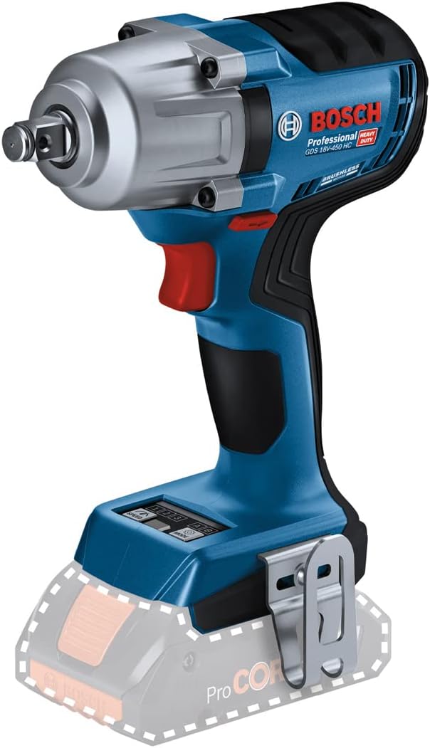 Bosch Professional 18V System visseuse à chocs sans-fil GDS 18V-450 HC (couple de serrage 450 Nm, couple de décollement 800 Nm)